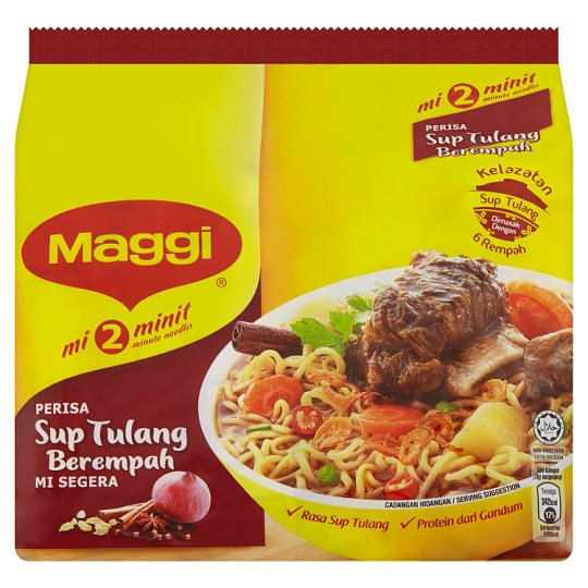 Maggi 2 Minute Sup Tulang Berempah Instant Noodles 5 x 79g – AsianSnacks