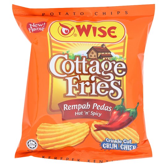 Wise Cottage Fries Hot N Spicy Crinkle Cut Potato Chips 65g