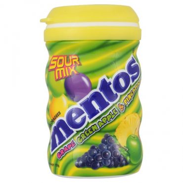 Mentos Sour Mix Grape Green Apple & Pineapple Chewy Dragees 120g ...